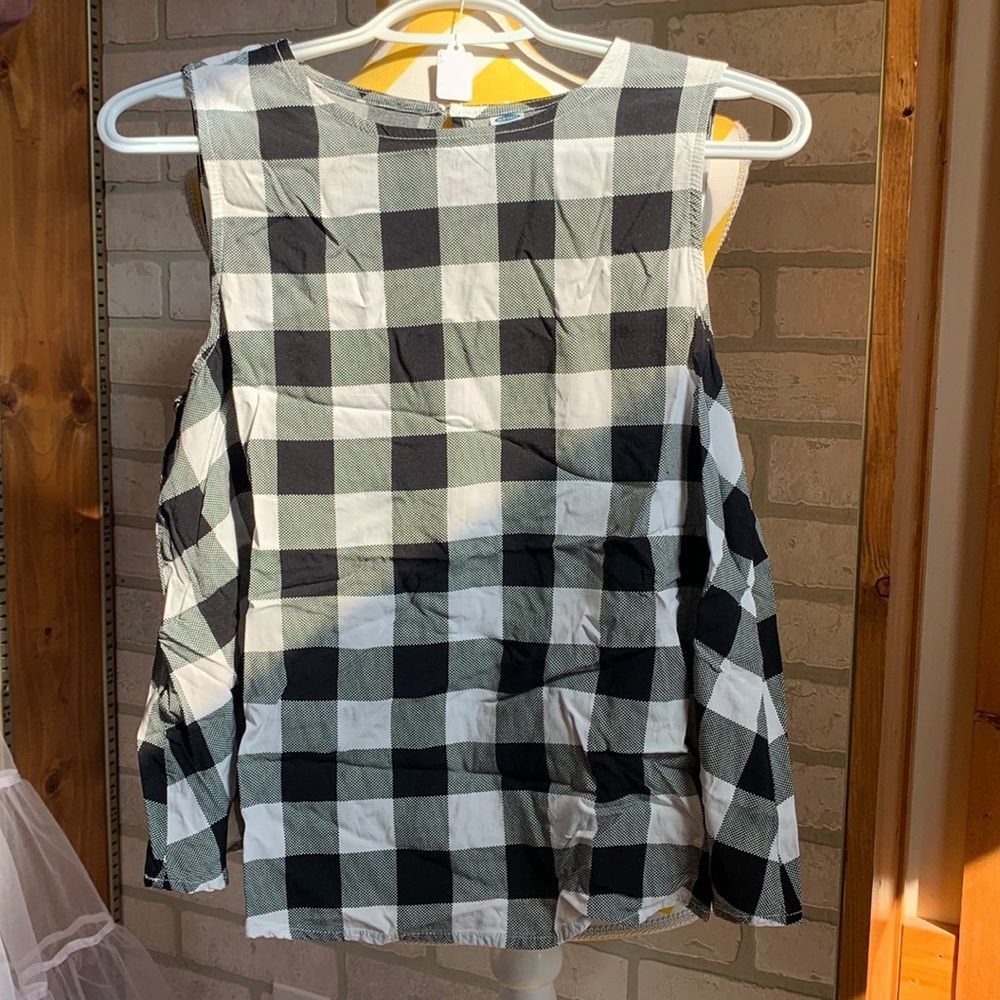 Old Navy Buffalo Plaid Flannel Tulip Flowy Neutral Fall Lightweight Tank Top M